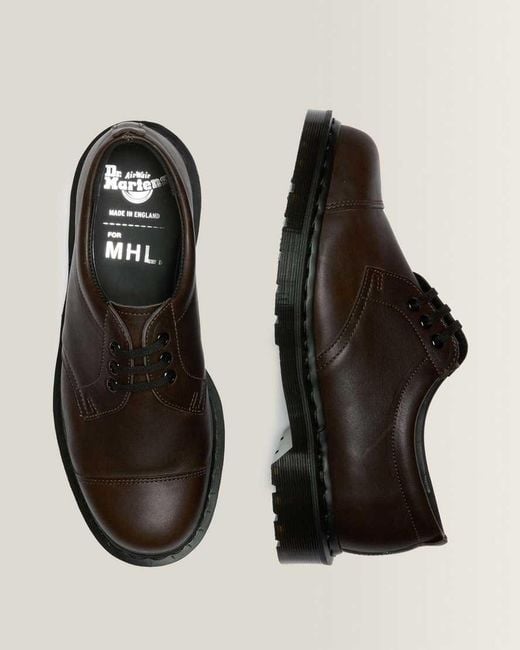 Dr. Martens Black 1461 Mhl 3 Eye Leather Shoes for men