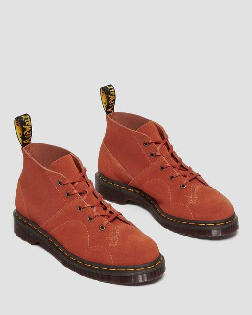 Dr. Martens Red Dr. Martens Church Suede Monkey Boots Rust Tan for men