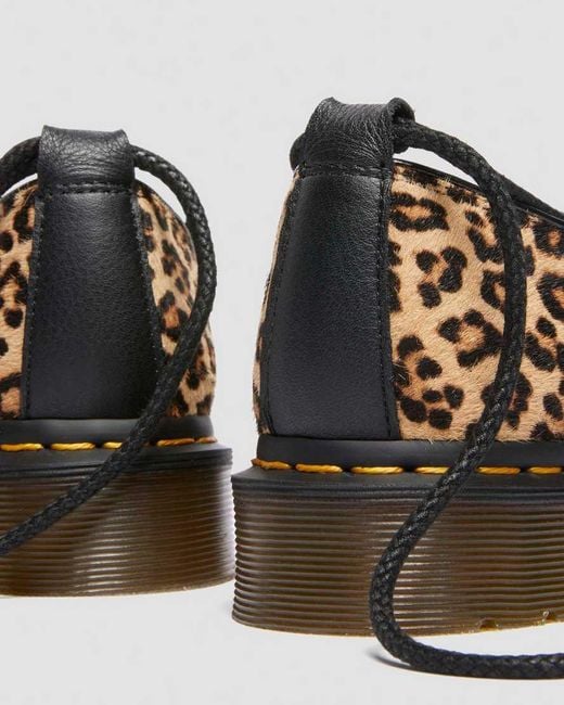 Dr. Martens Black Leather Elphie Ii Leopard Ballet Flats Shoes for men