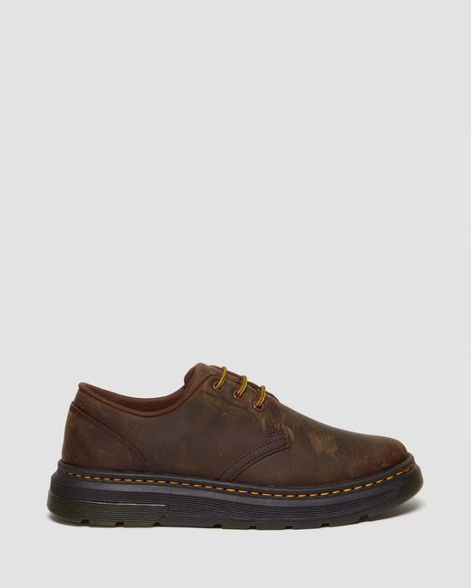 Dr. Martens Brown Crewson Lo Crazy Horse Leather Shoes for men