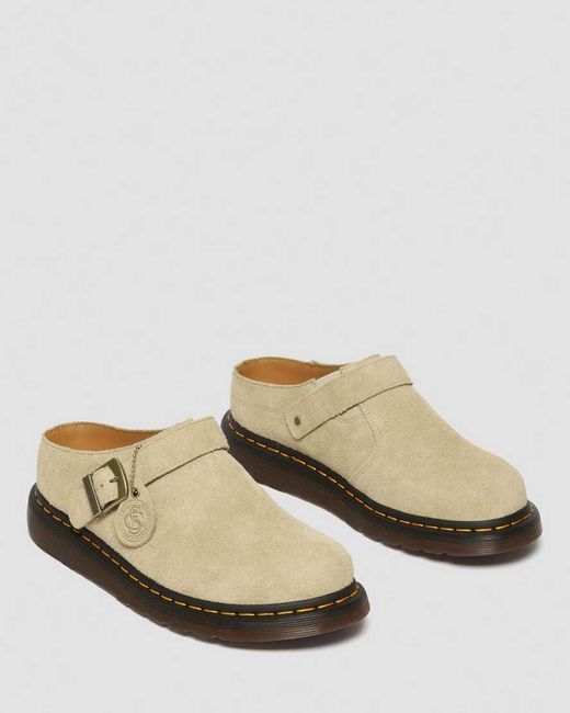 Dr. Martens White Isham Desert Oasis Suede Mules Shoes for men