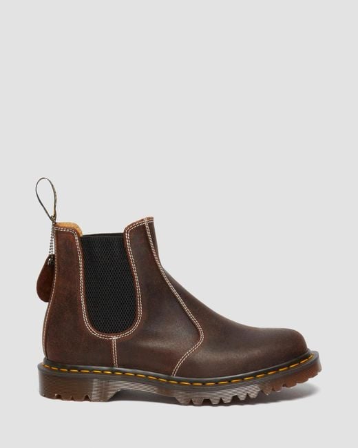 Dr. Martens Brown 2976 Wax Commander Leather Chelsea Boots for men