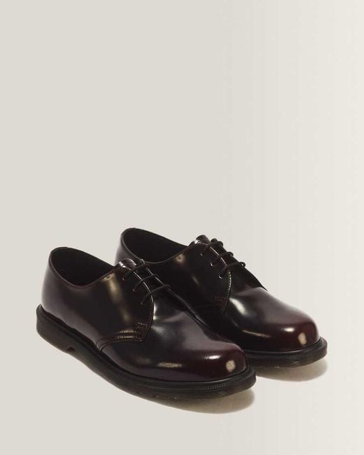 Dr. Martens Black Mayfare Rub Off Leather Shoes for men