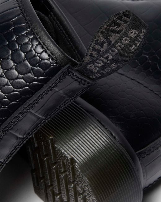 Dr. Martens 1460 Leren Laarzen Met Krokodilreliëf in het Black