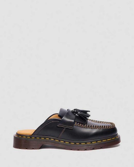 Dr. Martens Black Adrian Leather Mules Loafers for men