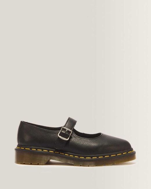 Dr. Martens Black Elphie Virginia Leather Mary Jane Shoes
