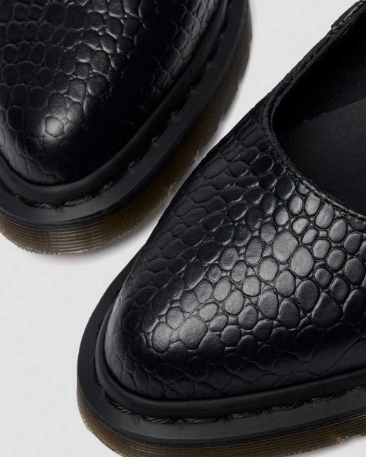 Dr. Martens Black Elphie Mary Jane Emboss Leather Shoes