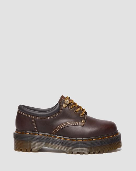Zapatos con plataforma 8053 quad ii de piel crazy horse en marrón oscuro Dr. Martens de hombre de color Brown