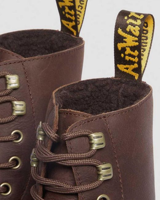 Dr. Martens Brown 1460 Pascal Fleece Lined Leather Wintergrip Boots for men