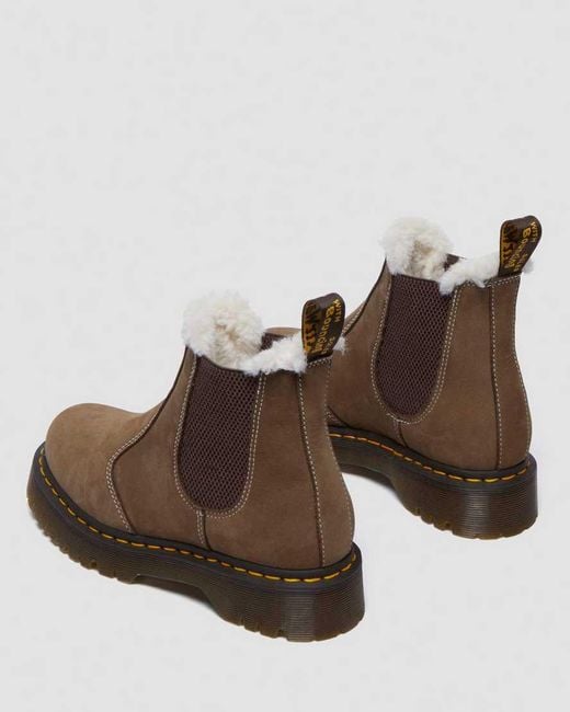 Dr. Martens Brown 2976 Bex Faux Fur-Lined Platform Chelsea Boots