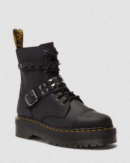 Dr. Martens Black Jadon Spike Leather Platform Boots