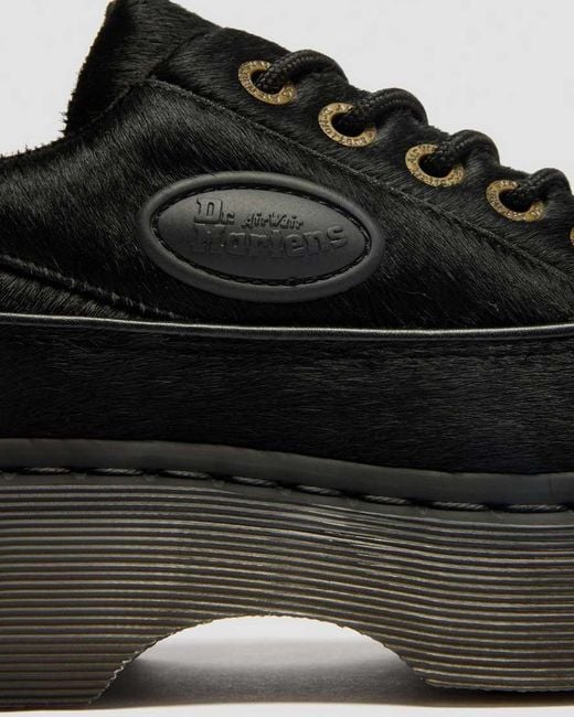 Dr. Martens Black Buzz 5-Eye Hair On Leather Shoes