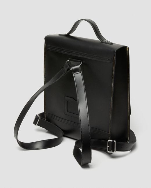 Dr. Martens Black Leather Box Backpack for men