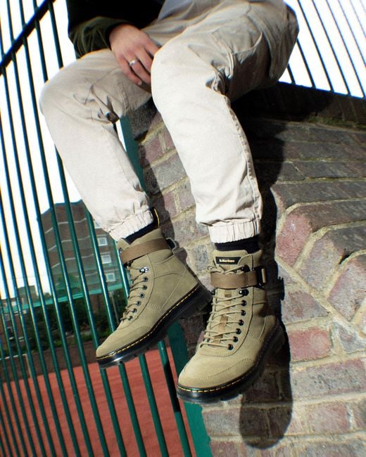 Dr. Martens Green Combs Tech Canvas & Suede Utility Boots for men