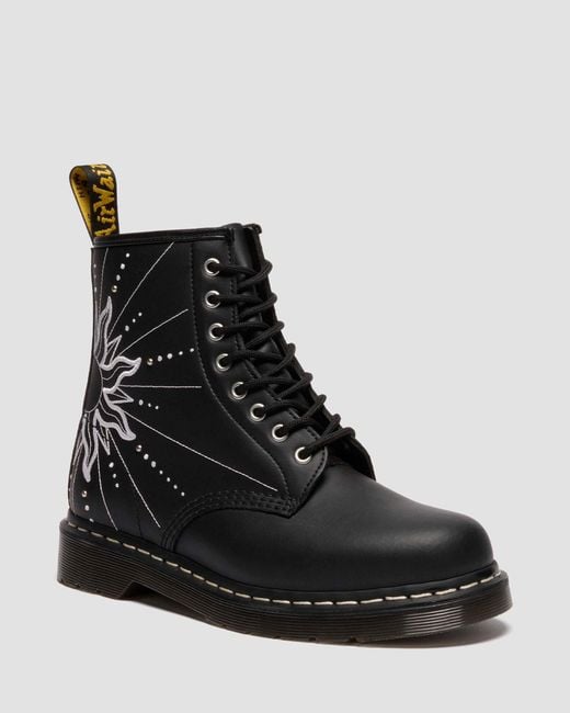 Nappa cuero botas 1460 solar flare de piel reacondicionada Dr. Martens de color Black