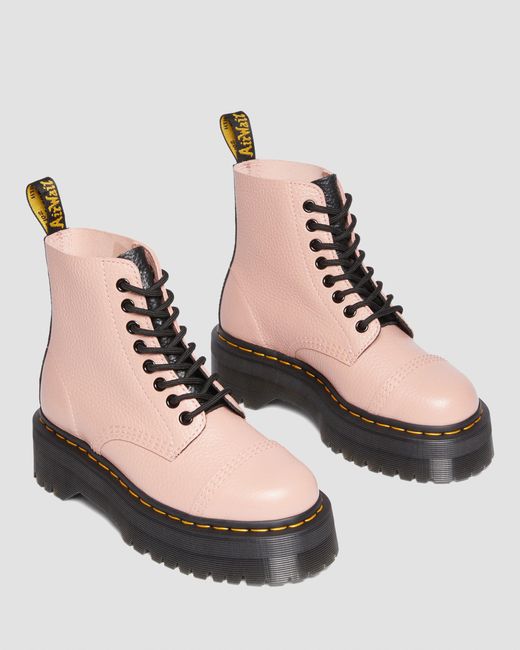 Dr. Martens Natural Sinclair Milled Nappa Leather Platform Boots