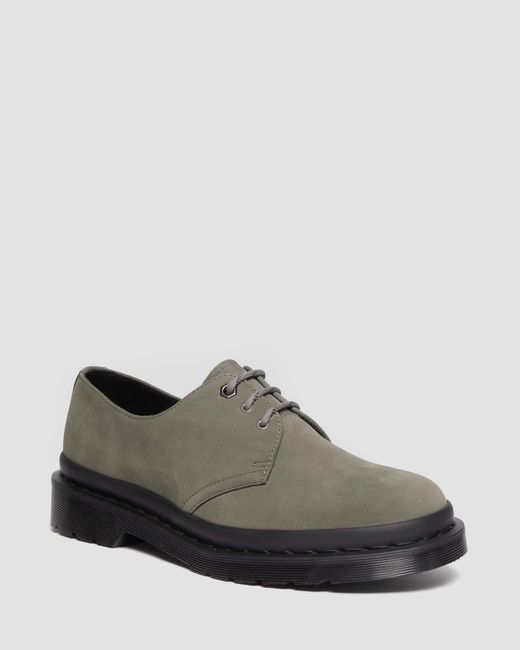 Dr. Martens Gray 1461 Milled Nubuck Oxford Shoes