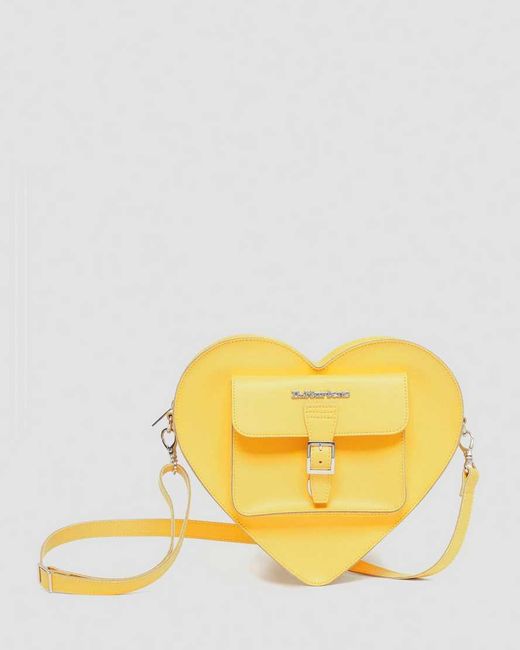 Dr. Martens Yellow Leather Heart Shaped Bag