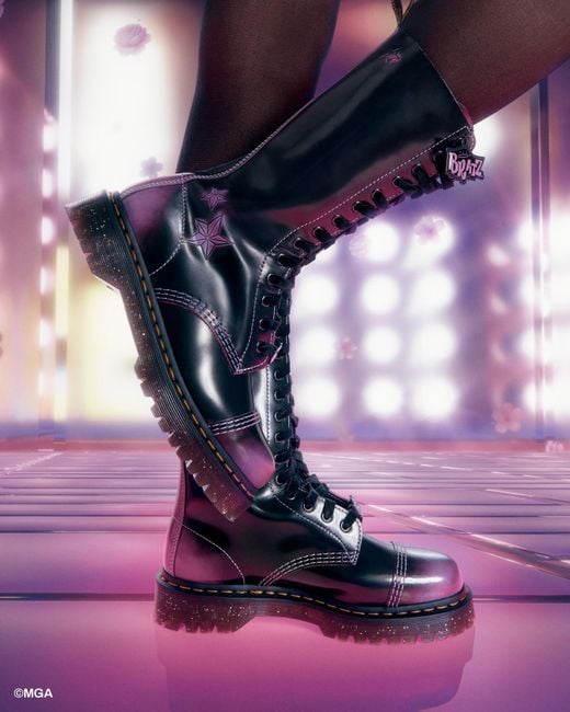 High shine rub off cuir boots montantes 1b99 bratz bex Dr. Martens en coloris Black