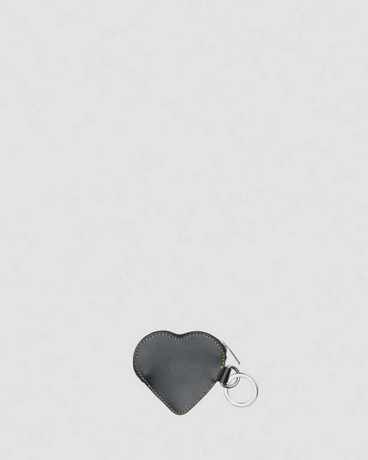 Dr. Martens White Leather Heart Shaped Key Ring Purse
