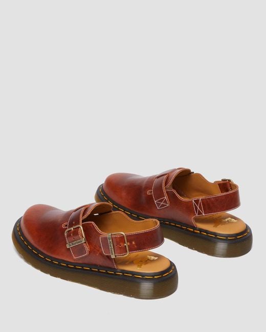 Dr. Martens Brown Jorge Made In England Classic Leather Slingback Mules