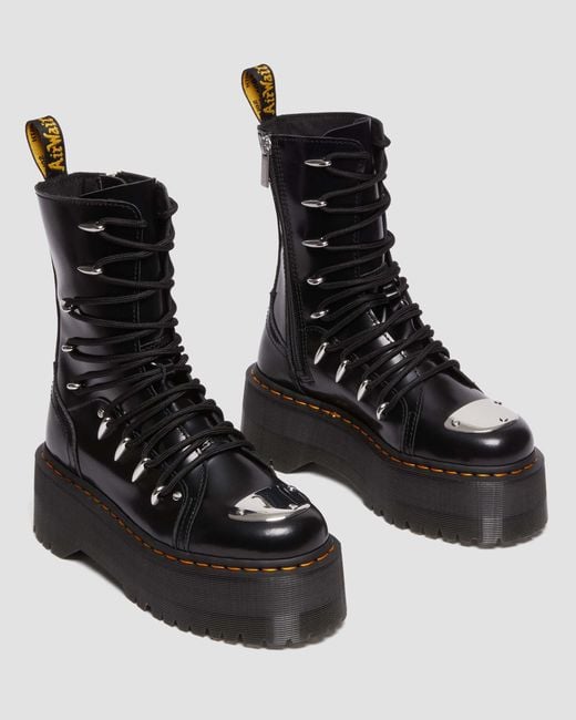 Dr. Martens Black Jadon Hi Ltt Max Leather Platform Boots