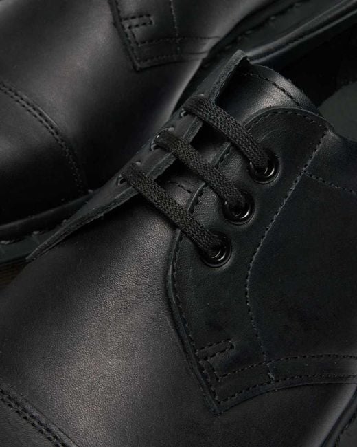 Dr. Martens Black 1461 Mhl 3 Eye Leather Shoes for men