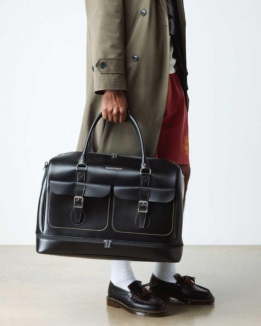 Dr. Martens Black Smooth Leather Weekender Bag