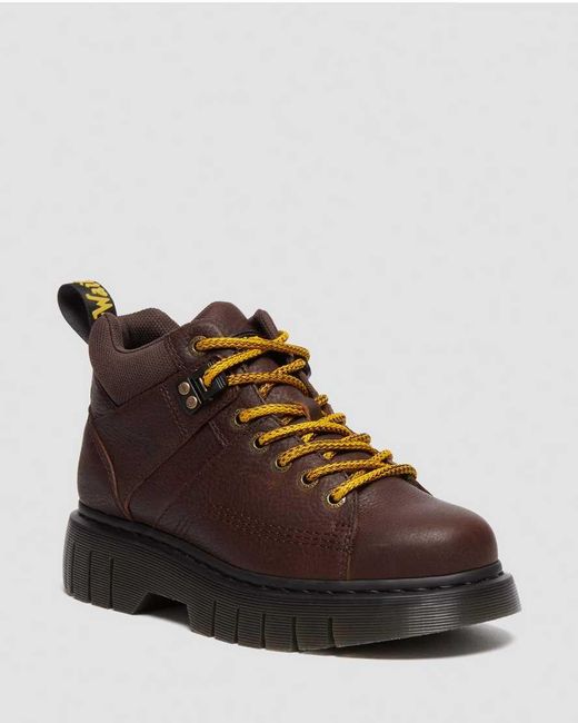 Dr. Martens Brown Woodard Leather Lace Up Ankle Boots for men