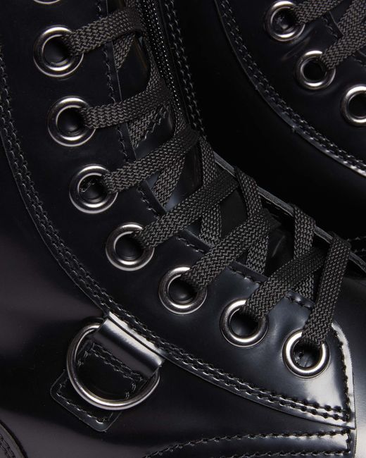 Dr. Martens Black Jadon Buttero Leather Platform Boots for men