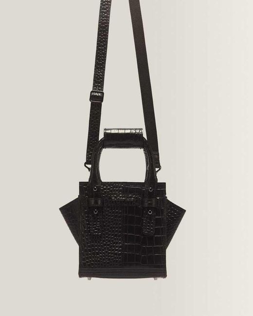 Dr. Martens Black X-Small Croc Emboss Leather Tote Bag