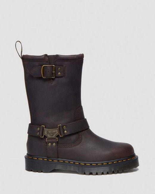 Dr. Martens Black Anistone Hi Leather Biker Boots