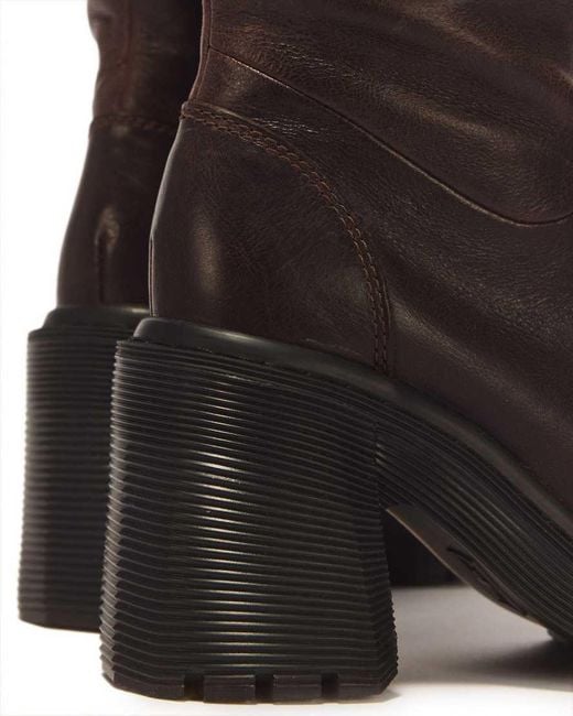 Dr. Martens Black Kasey Kinsley Leather Knee High Heeled Boots