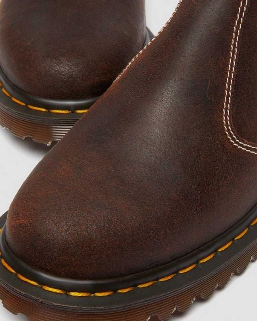 Dr. Martens Brown 2976 Wax Commander Leather Chelsea Boots for men