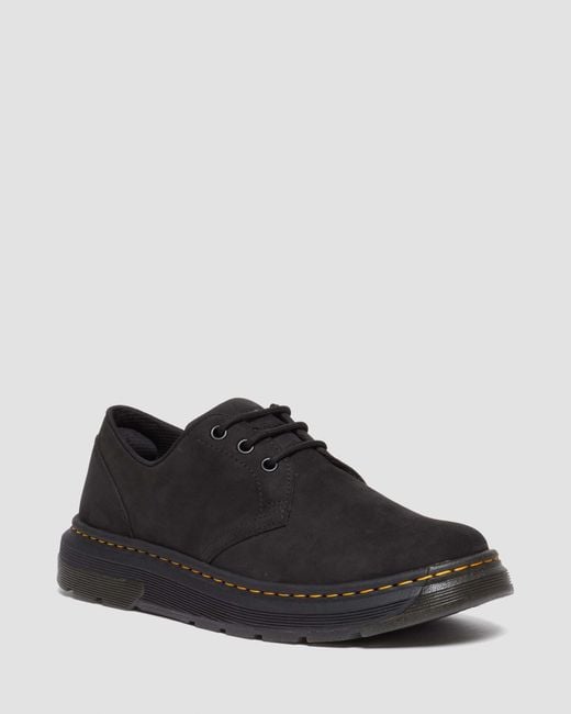 Dr. Martens Black Crewson Lo Buffbuck Leather Casual Shoes