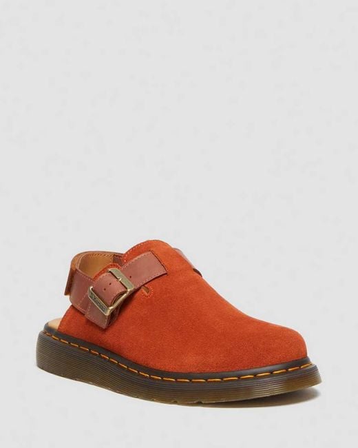 Dr. Martens Orange Jorge Ii Suede & Leather Slingback Mules for men