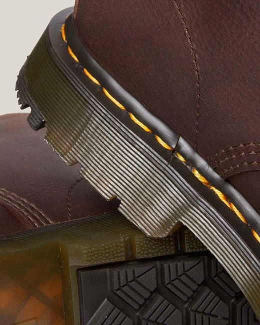 Dr. Martens Brown 1460 Pascal Fleece Lined Leather Wintergrip Boots for men