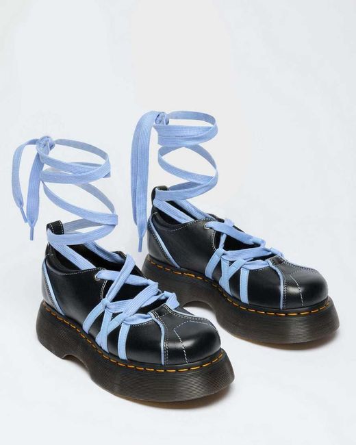 Dr. Martens Blue Buzz Ballerina Gloss Leather Shoes