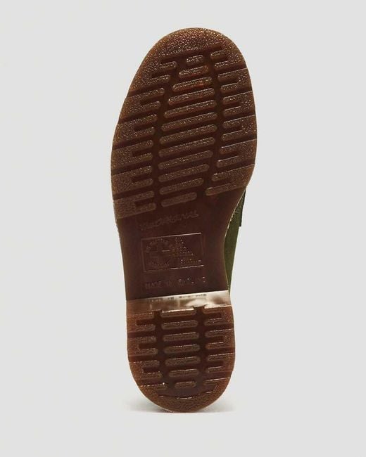 Dr. Martens Green Delapre Penny Repello Calf Suede Loafers for men