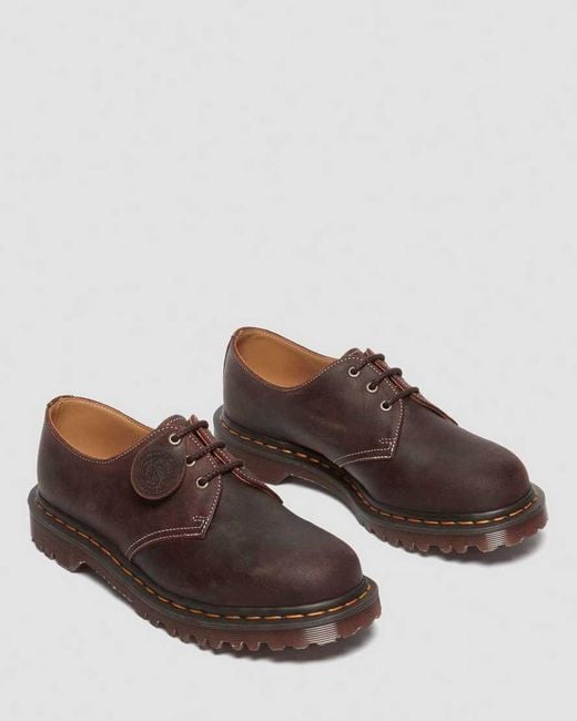 Dr. Martens Brown 1461 Wax Commander Leather Oxford Shoes for men