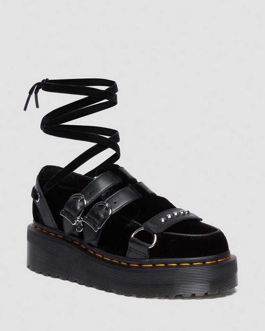Dr. Martens Black Ramsey Wednesday Platform Creepers Shoes for men