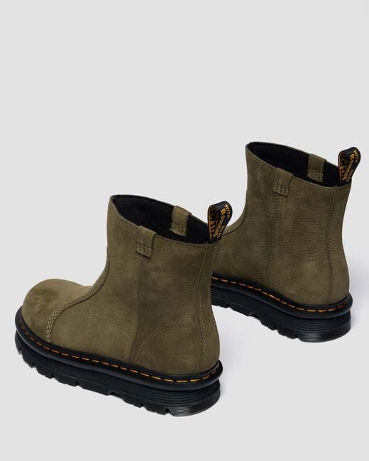 Dr. Martens Green Zebzag RIGGER Slip On Nubuck Boots