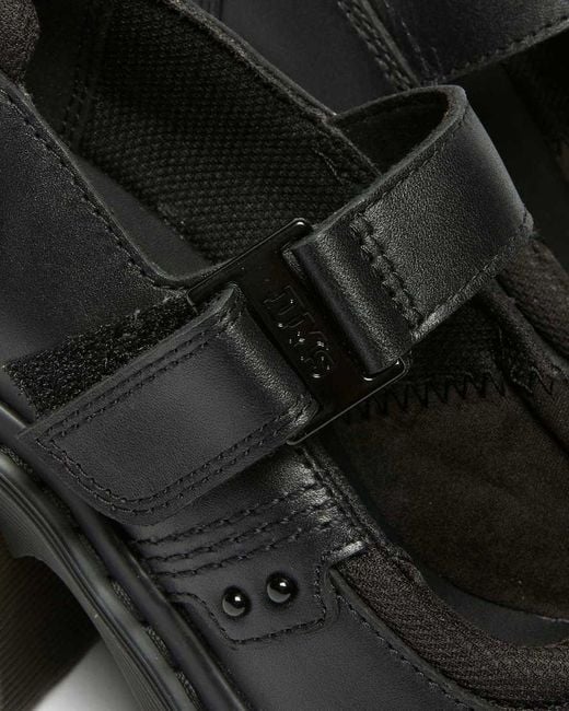 Dr. Martens Black Eviee Tech Strap Mary Jane Heeled Shoes