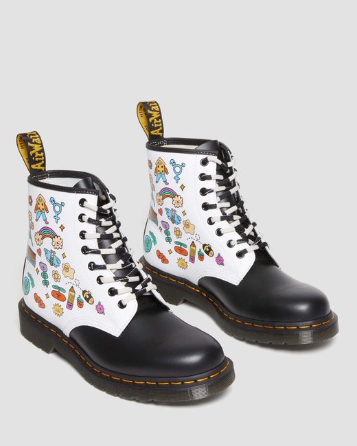 Dr. Martens Leder 1460 wednesday holmes pride smooth stiefel, größe: 36 in Black für Herren