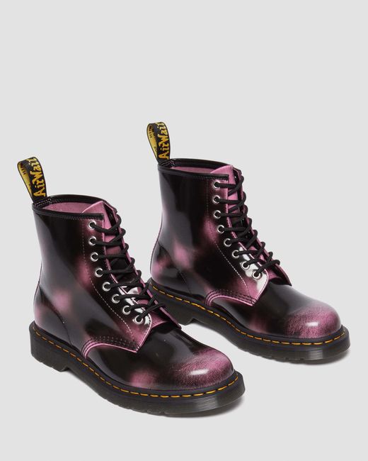 Dr. Martens Black 1460 Distressed Arcadia Rub Off Leather Lace Up Boots for men