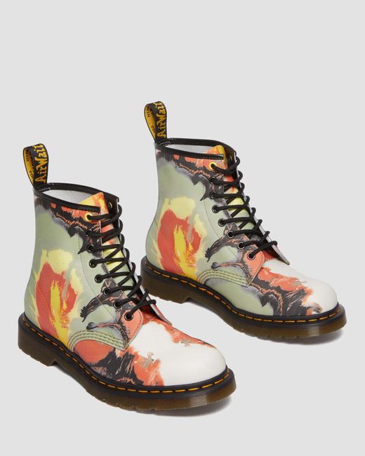 Dr. Martens Multicolor 1460 Tate 'volcanic Flare' Leather Lace Up Boots