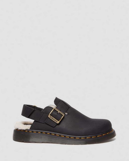 Dr. Martens Black Jorge Ii Faux Fur Lined Mules for men