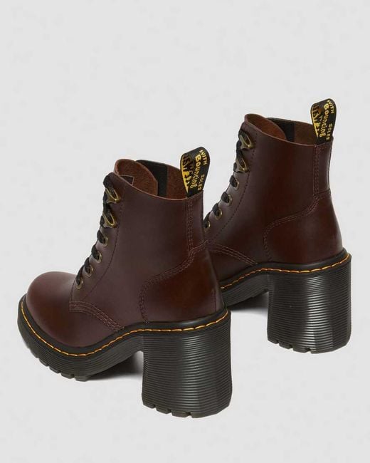 Dr. Martens Brown Jesy Leather Flared Heel Boots for men