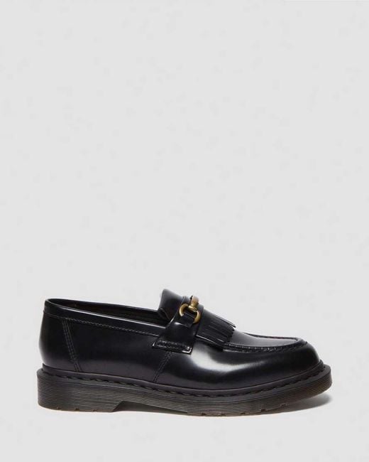 Dr. Martens Black Adrian Snaffle Smooth Leather Tassel Loafers for men