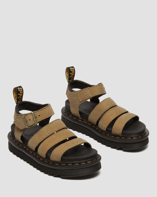 Dr. Martens Brown Blaire Tumbled Nubuck Leather Sandals
